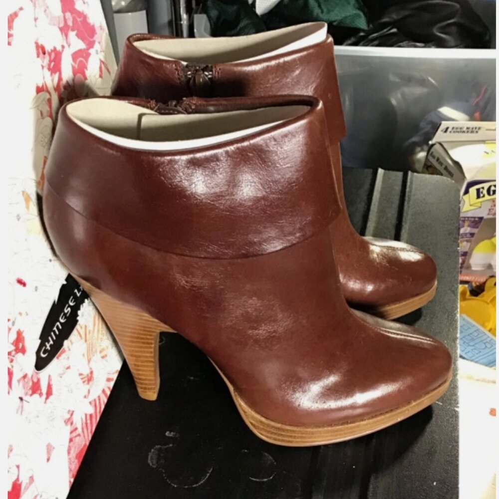 Chinese Laundry - Canela High Heel Ankle Booties (Red/Brown leather)